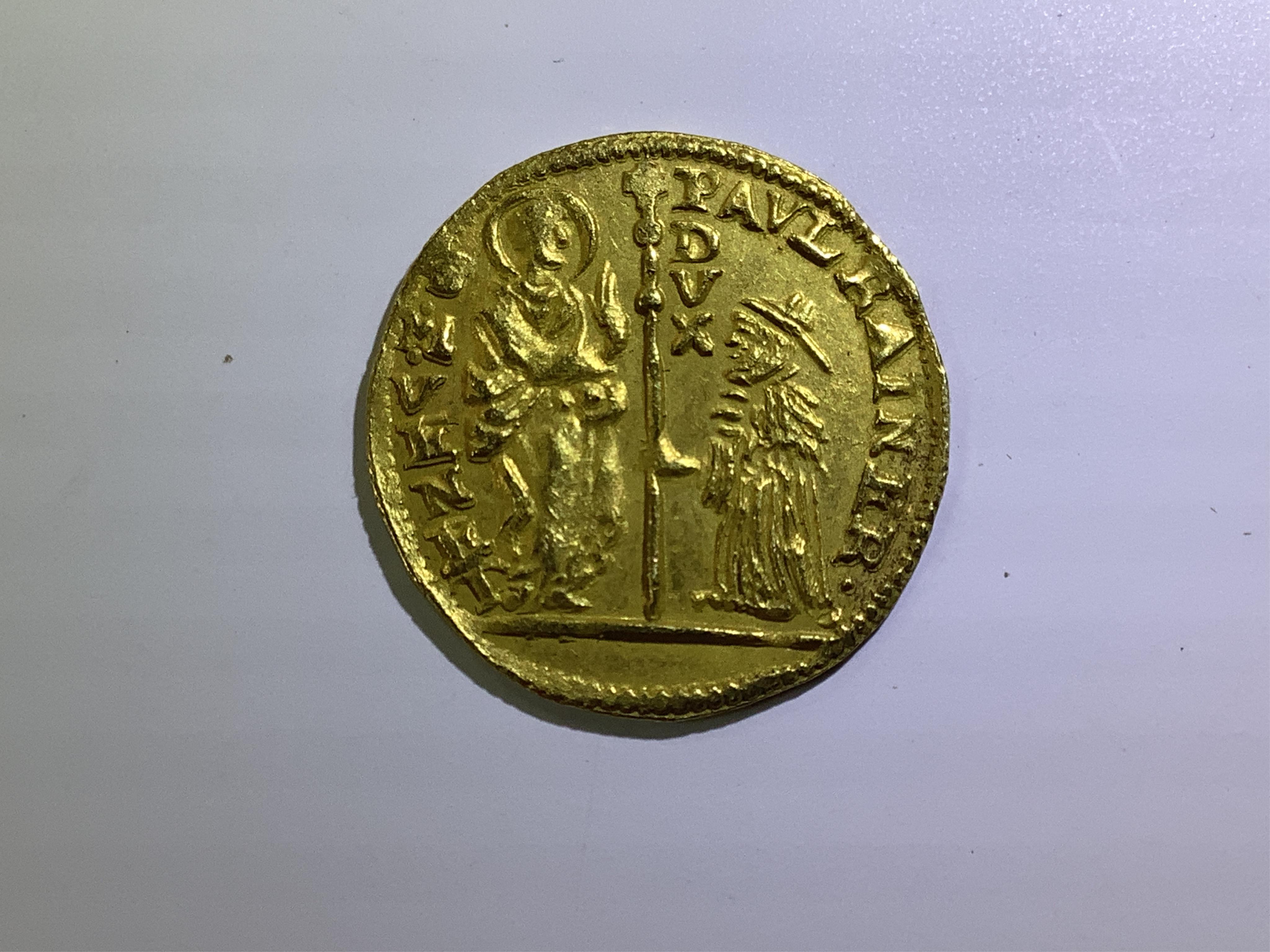 Gold coins, Venice, gold one zecchino, Paolo Renier (1779-1789), VF, 3.5g